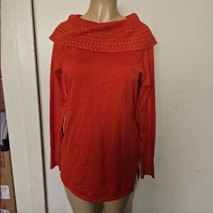 Elegant Red Long Sleeve Top